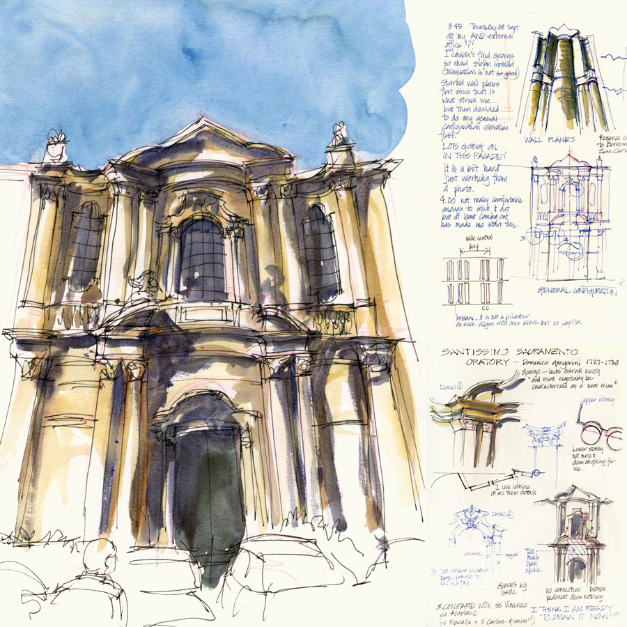 baroque architecture sketch