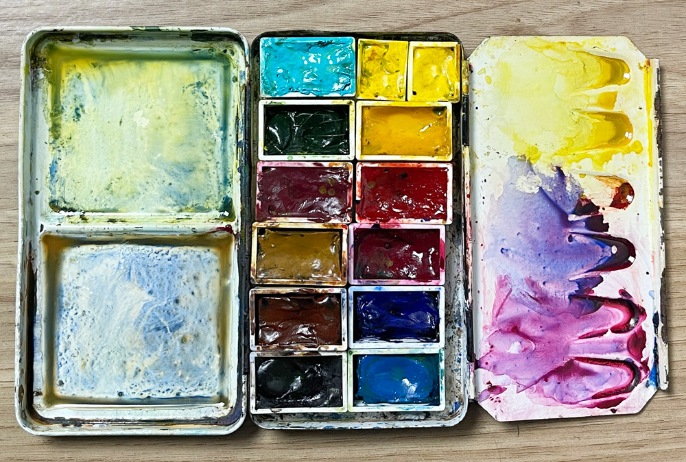 Beginner palette in Altoids tin : r/Watercolor