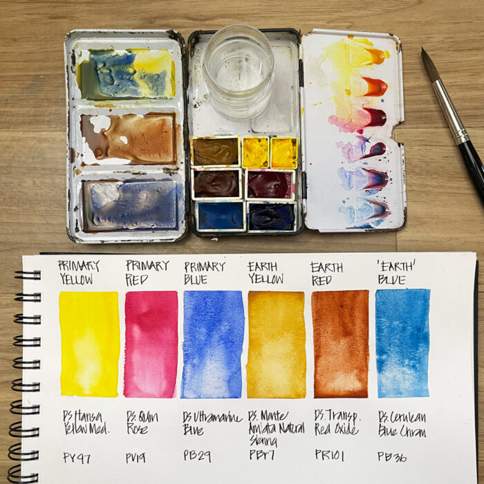 6 Pan Watercolor Set: Primary