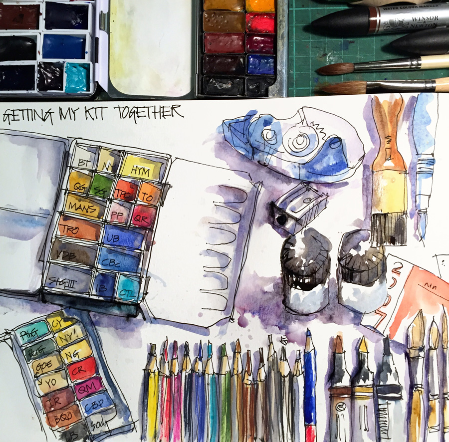 How to make a travelling kit for sketching & painting