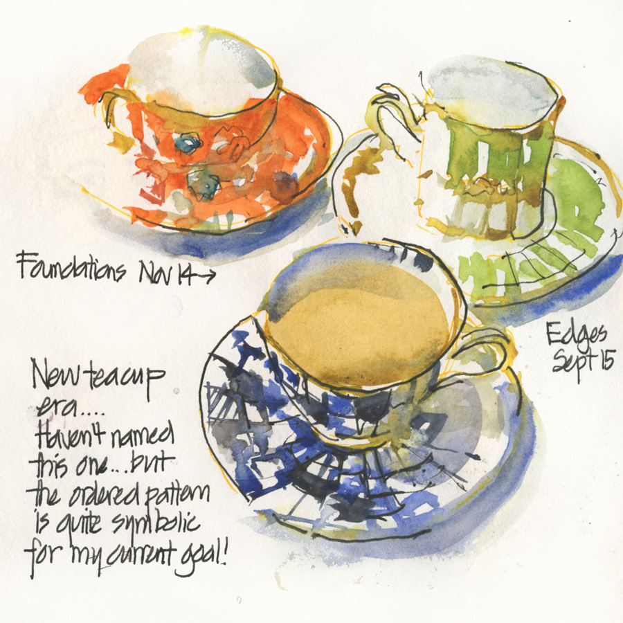 Teacups 40-43: Three vintage cups and a plastic one - Liz Steel