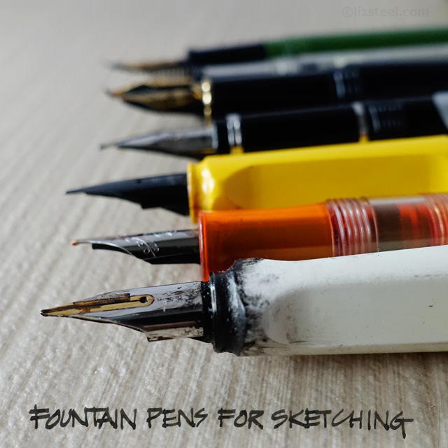Fountain Pen Sketching Part 2: Why draw with a fountain pen? - Liz Steel :  Liz Steel