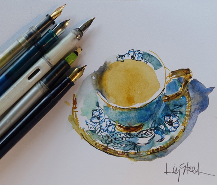 6-Fountain-Pen-Sketching-Blue-Cup1
