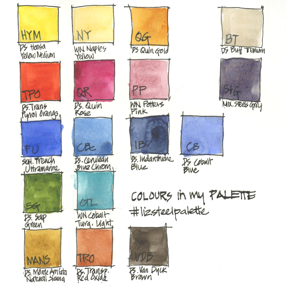 Which color is your favorite from the @Scribblelady watercolor palette