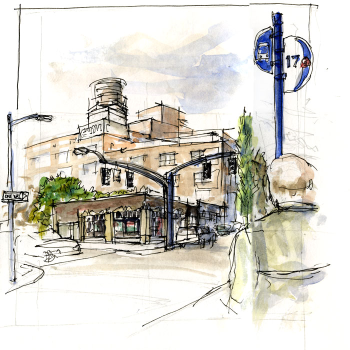 Urban Sketchers Portland: Slabtown Gouche Sketch