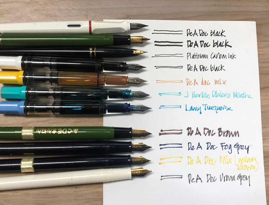 Brush Pen Ink Test  An Inkophile's Blog