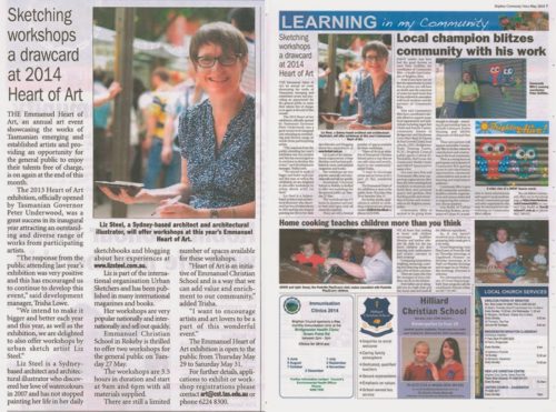 In a Tasmanian newspaper - Liz Steel : Liz Steel