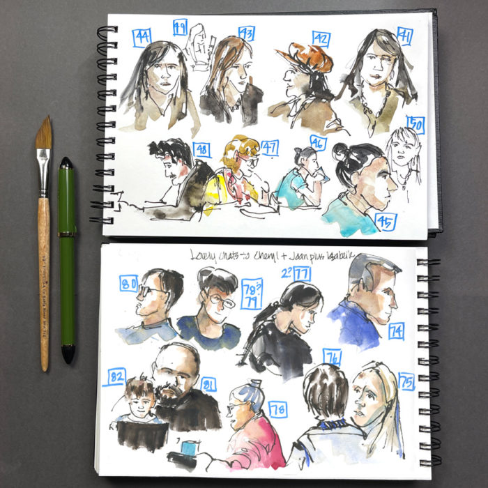 OneWeek100People2022 Day 2 and 3 More Cafe sketching Liz