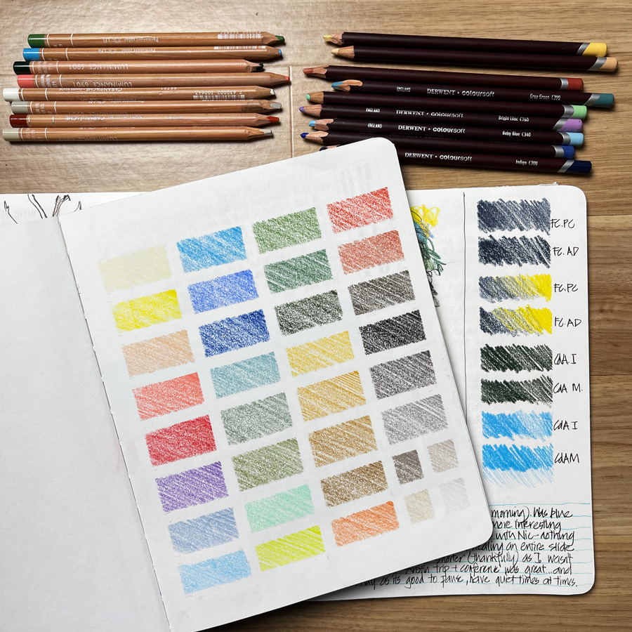Castle Art 72 Soft Touch Colored Pencils DIY Color Swatch Book