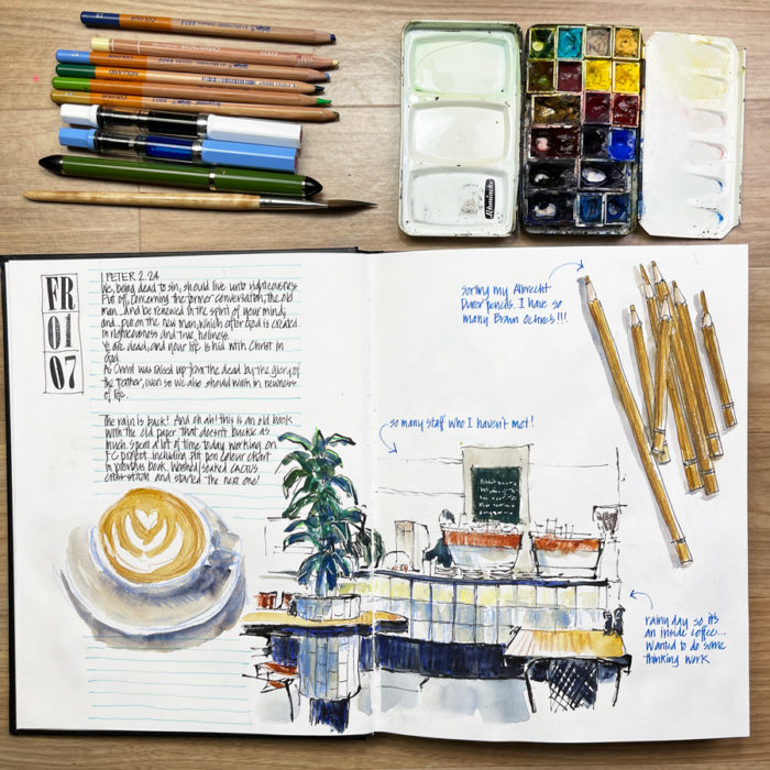 Love at the Last Stop - Sketchbook and Pencils Set