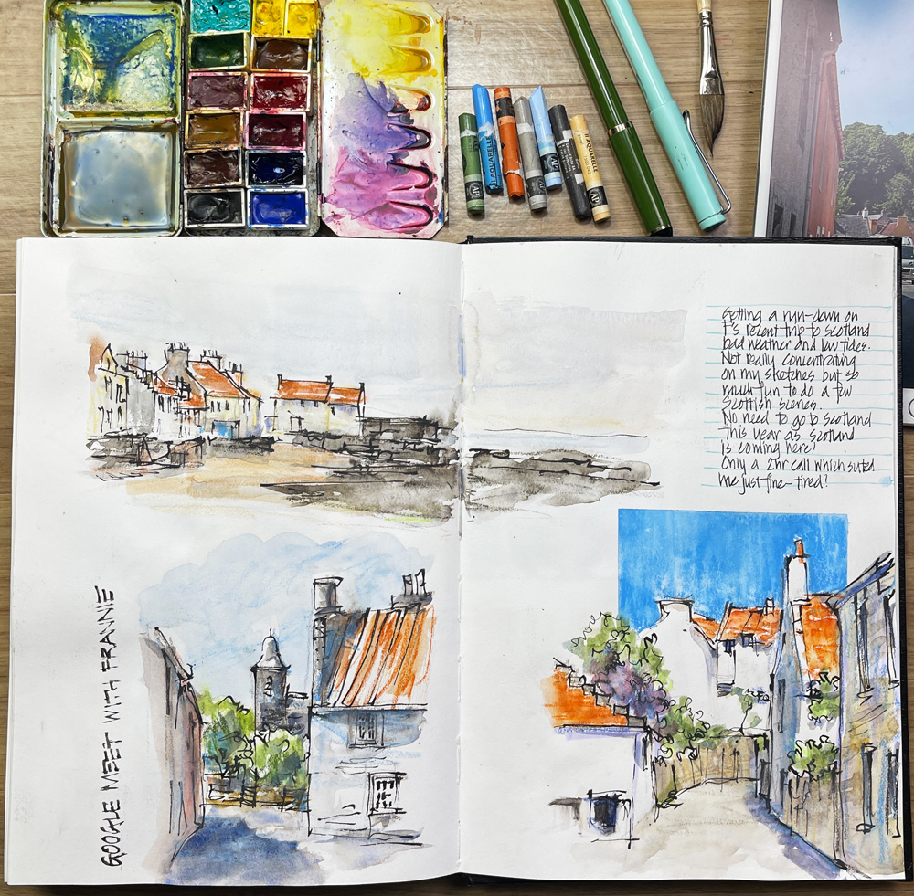 Small sketchbook, great action - Urban Sketchers